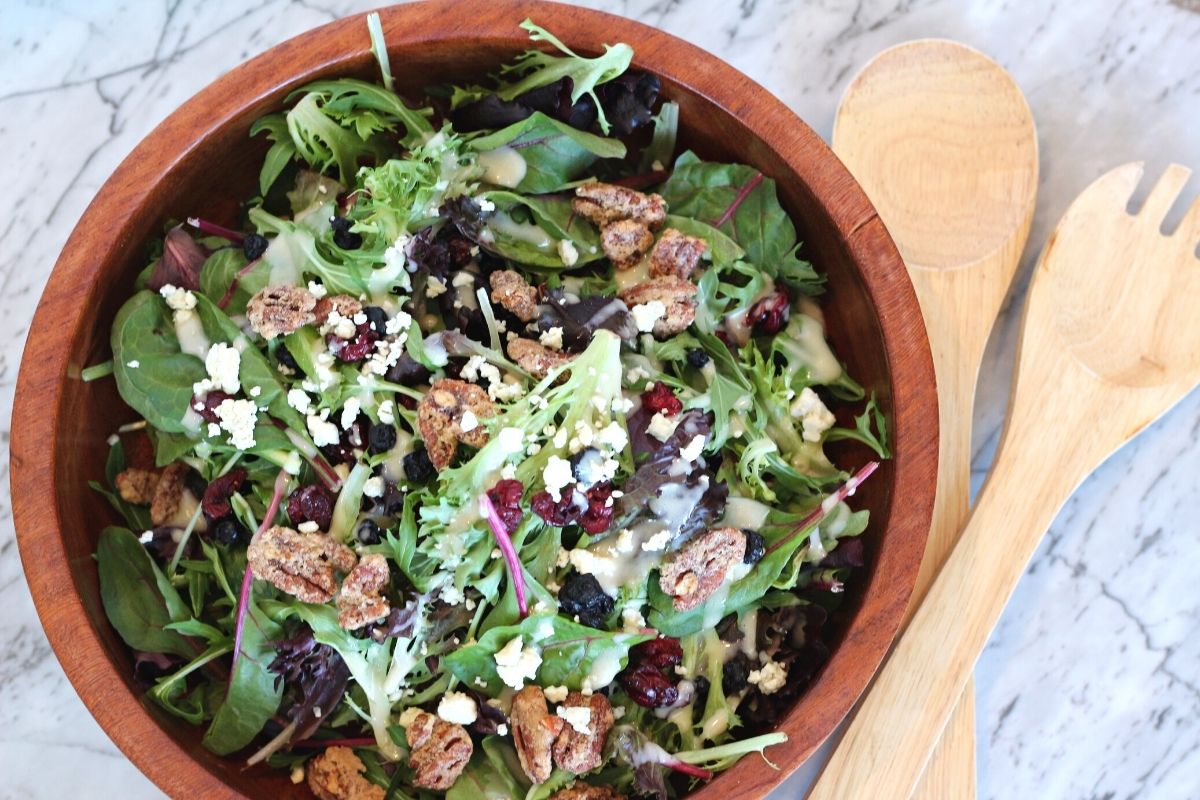 Apple and Blue Cheese Salad with Candied Pecans Thyme For The Table