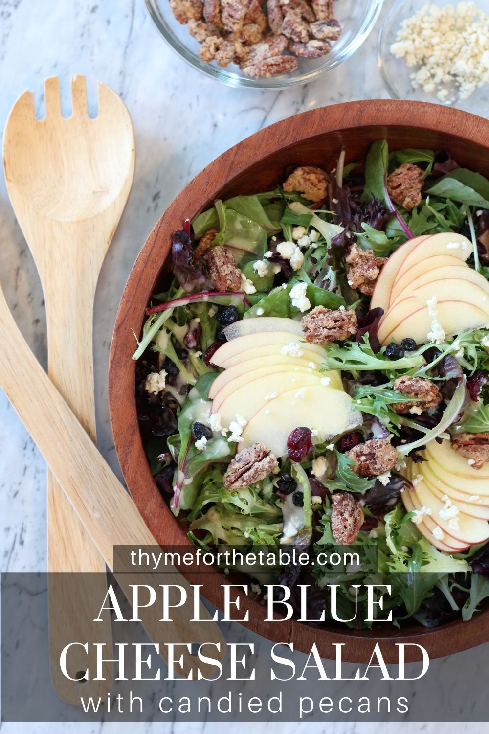 Apple and Blue Cheese Salad with Candied Pecans Thyme For The Table