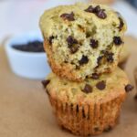 Two muffins stacked on top of each other.