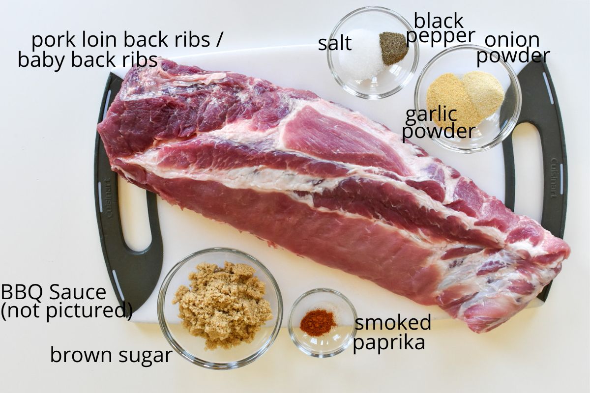The ingredients to make pork loin back ribs.