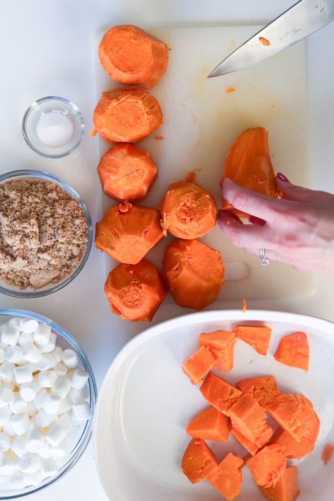 Southern Candied Yams Recipe with Marshmallows Thyme For The Table